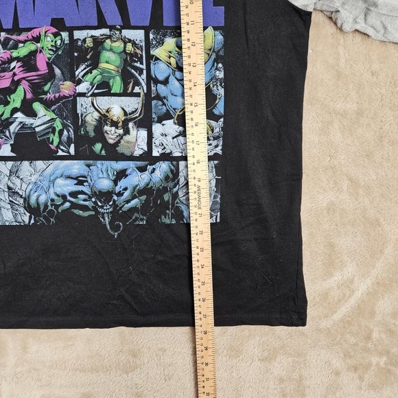 Marvel Black/Gray 3/4 Sleeve Raglan Shirt Men's Size XL Thanos Loki Comics - Picture 3 of 10